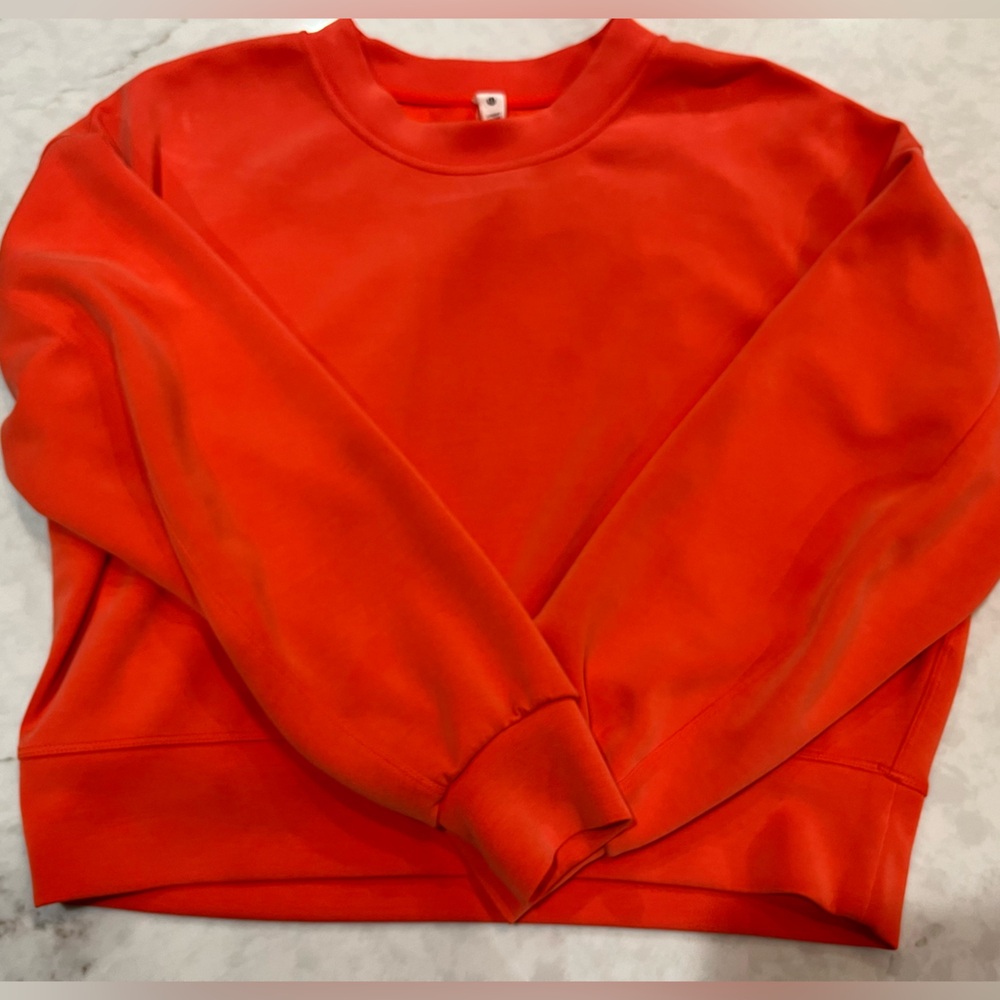 Lululemon Perfectly Oversized Cropped Crew Softstreme (Solar Orange)